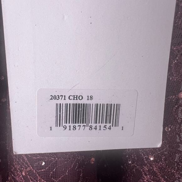 MAC DUGGAL Brown Embellished Cap Sleeve A Line Dress size 18 NWT - Picture 6 of 7